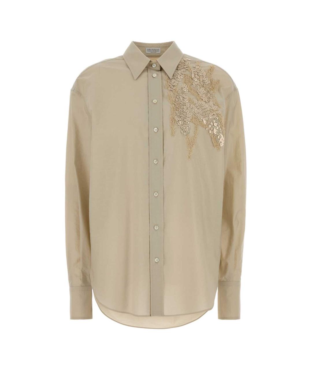 BRUNELLO CUCINELLI Бежевая хлопковая рубашка, фото 1