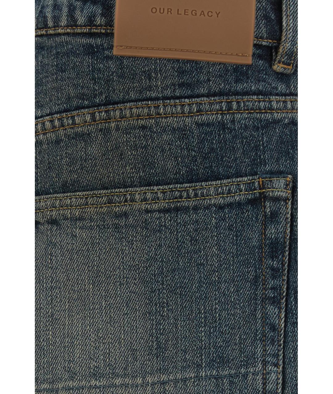 OUR LEGACY Синие хлопковые прямые джинсы, фото 3