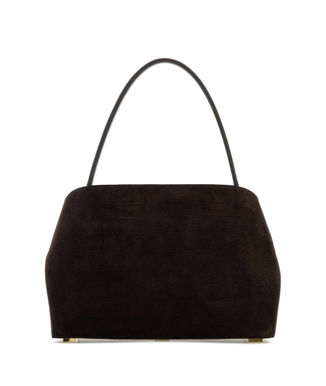 FERRAGAMO Коричневая замшевая сумка с короткими ручками, фото 3