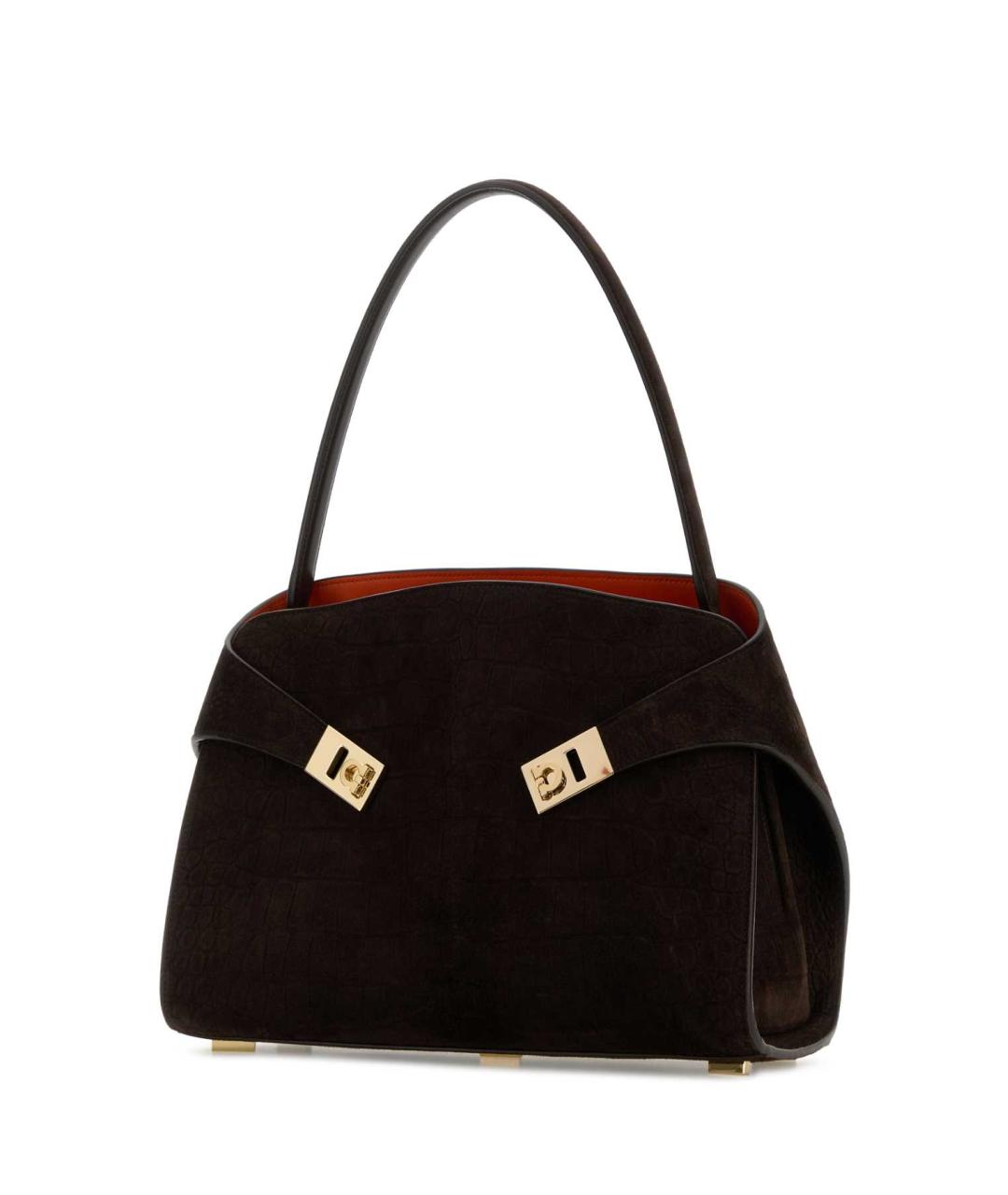 FERRAGAMO Коричневая замшевая сумка с короткими ручками, фото 2