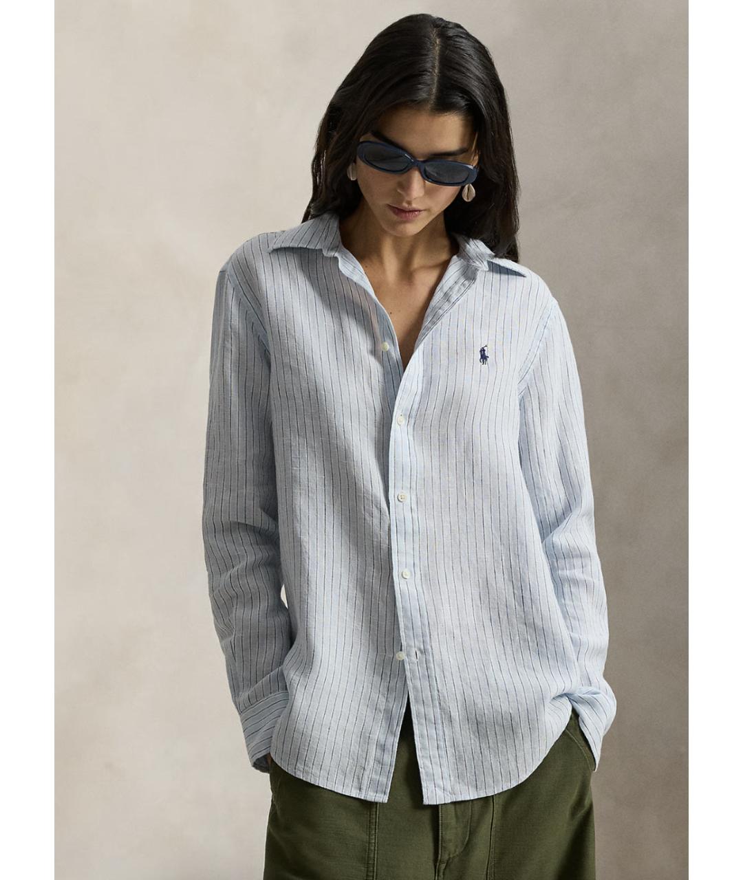 POLO RALPH LAUREN Голубая льняная рубашка, фото 3