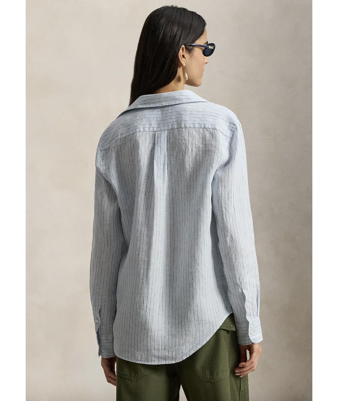 POLO RALPH LAUREN Голубая льняная рубашка, фото 4