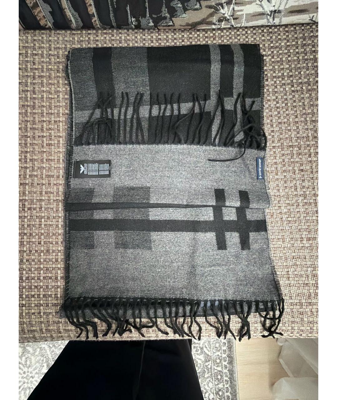 ARMANI JEANS Серый шарф, фото 5