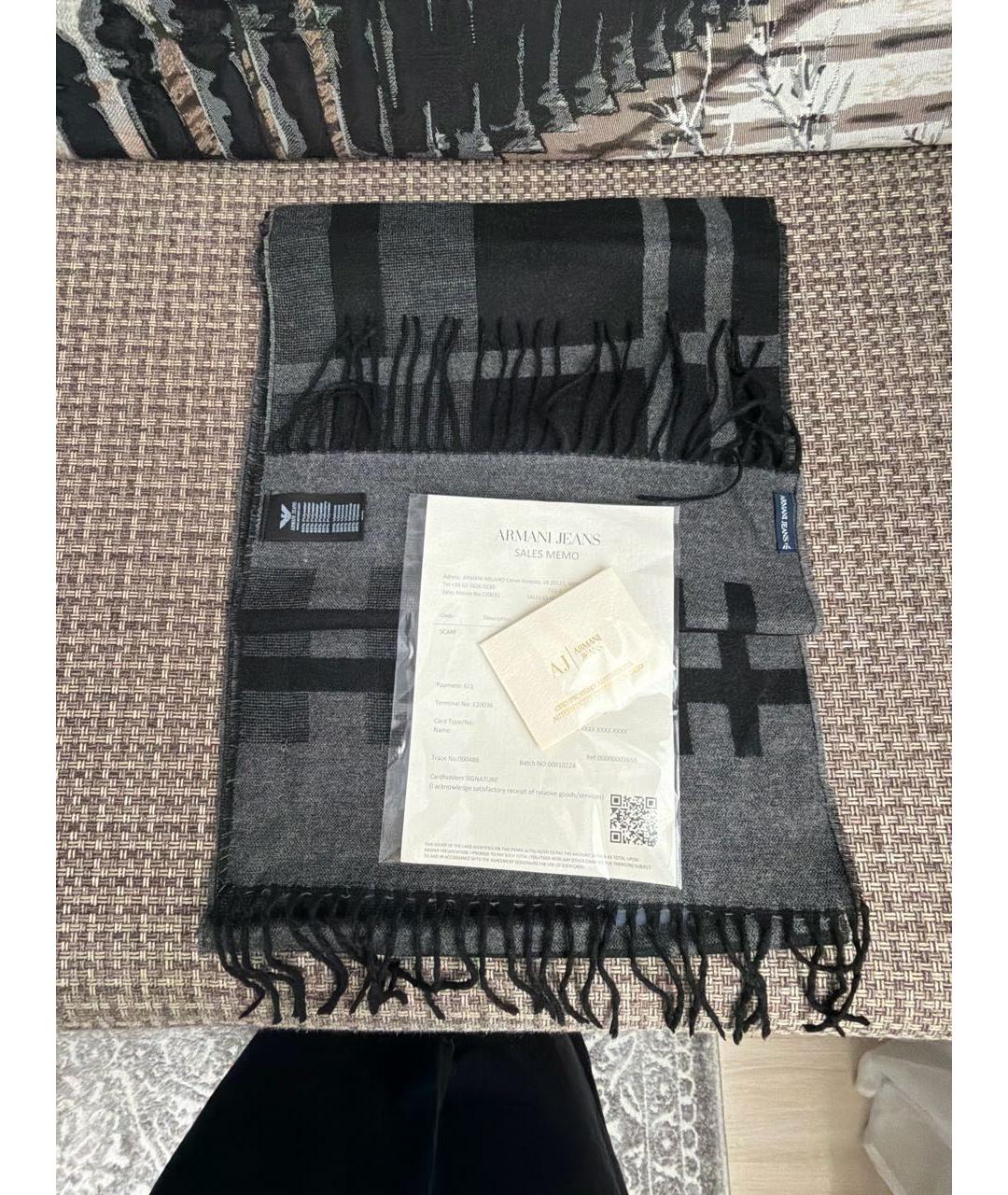 ARMANI JEANS Серый шарф, фото 3