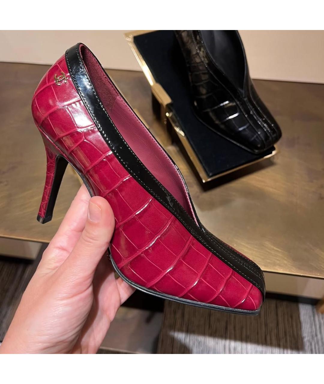 CHANEL Красные кожаные туфли, фото 2