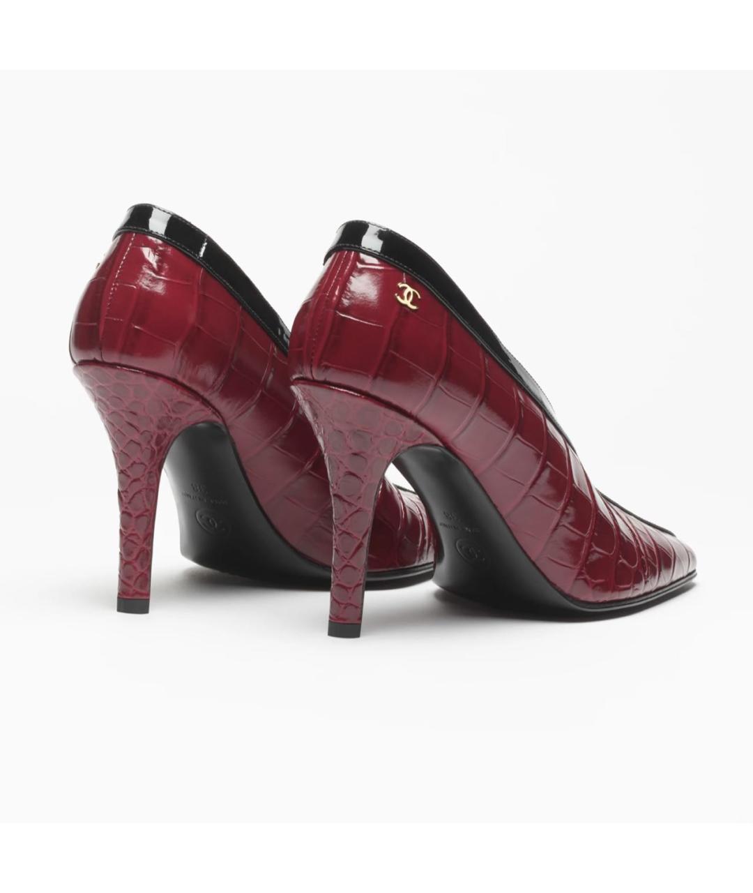 CHANEL Красные кожаные туфли, фото 4