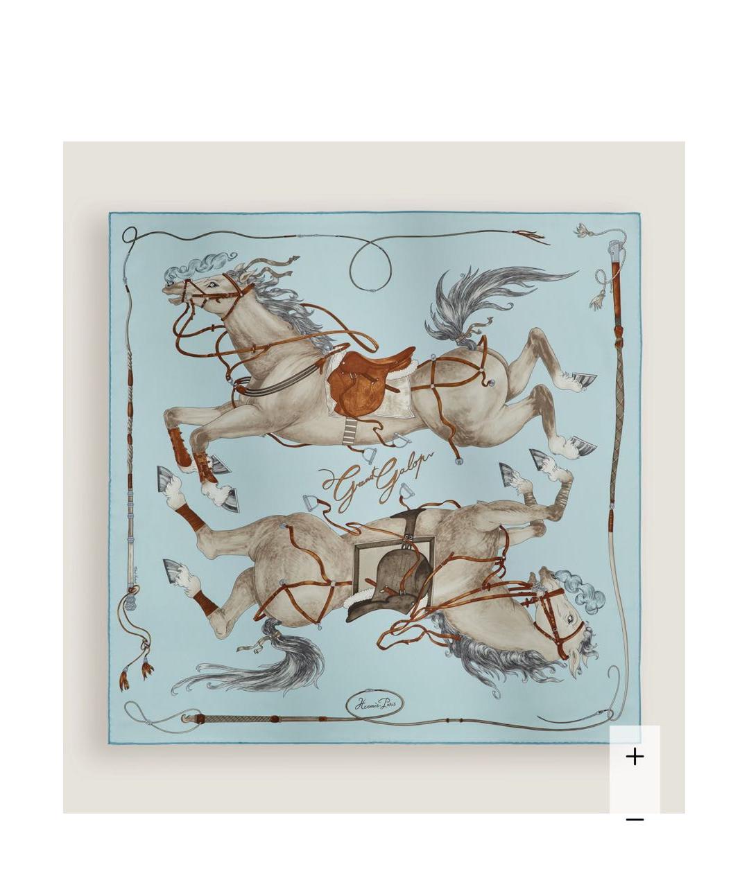 HERMES Голубой шелковый платок, фото 2