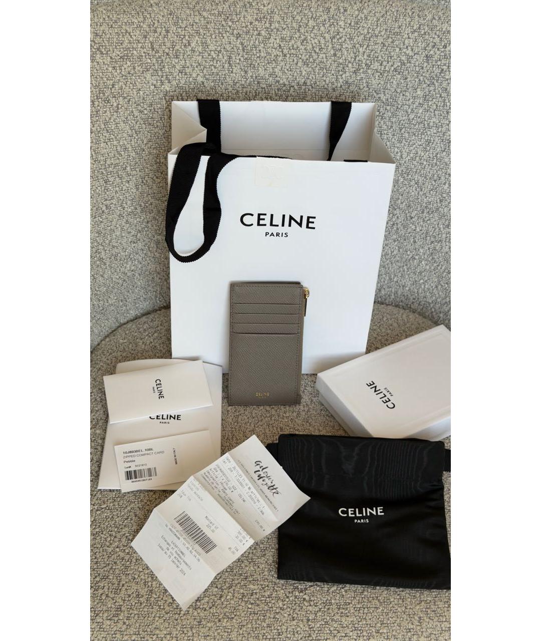 CELINE Серый кожаный кардхолдер, фото 6