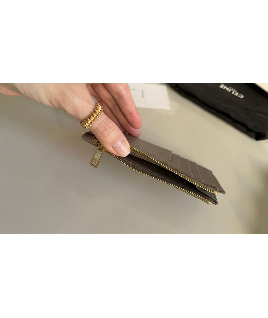 CELINE Серый кожаный кардхолдер, фото 7