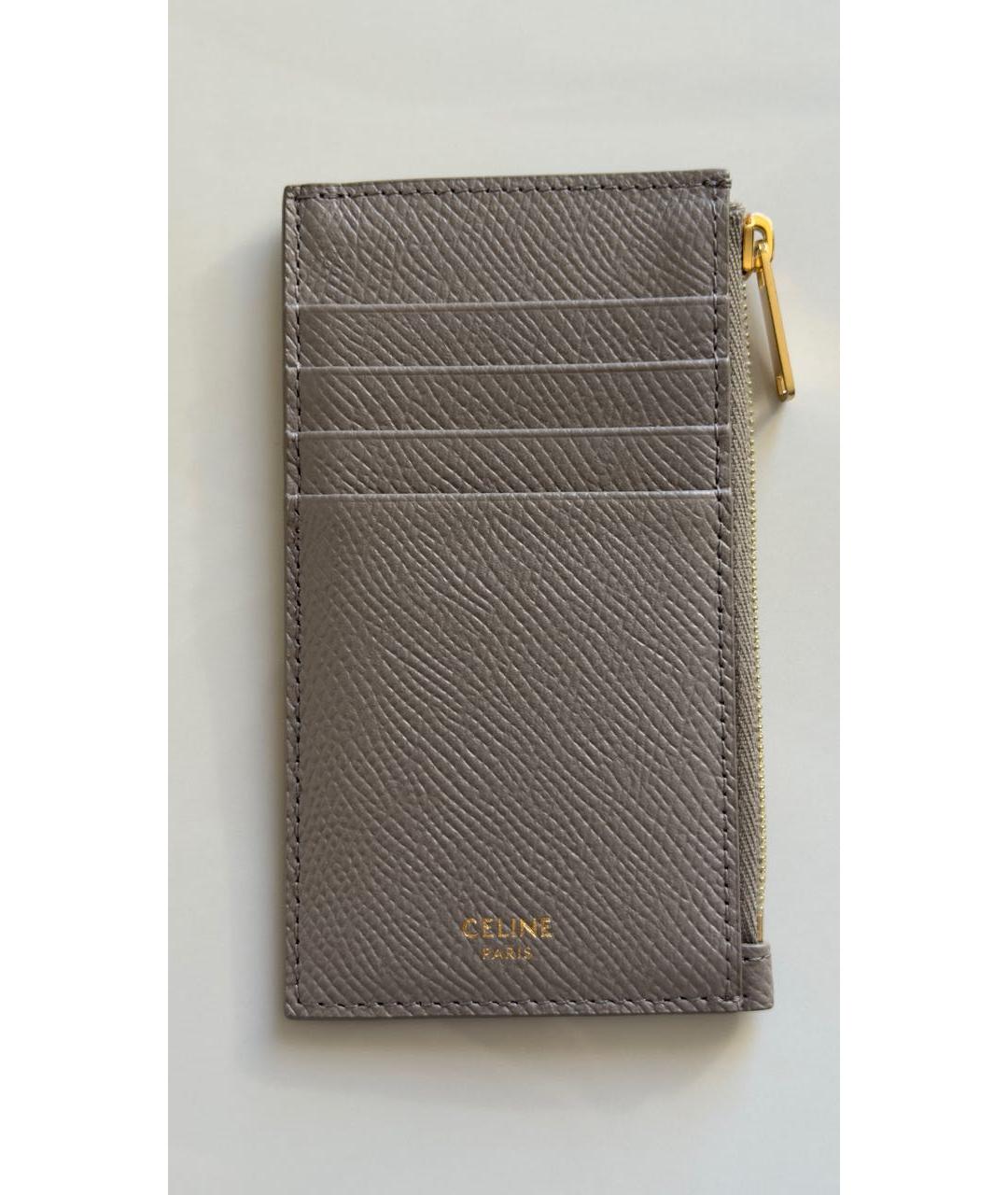 CELINE Серый кожаный кардхолдер, фото 9