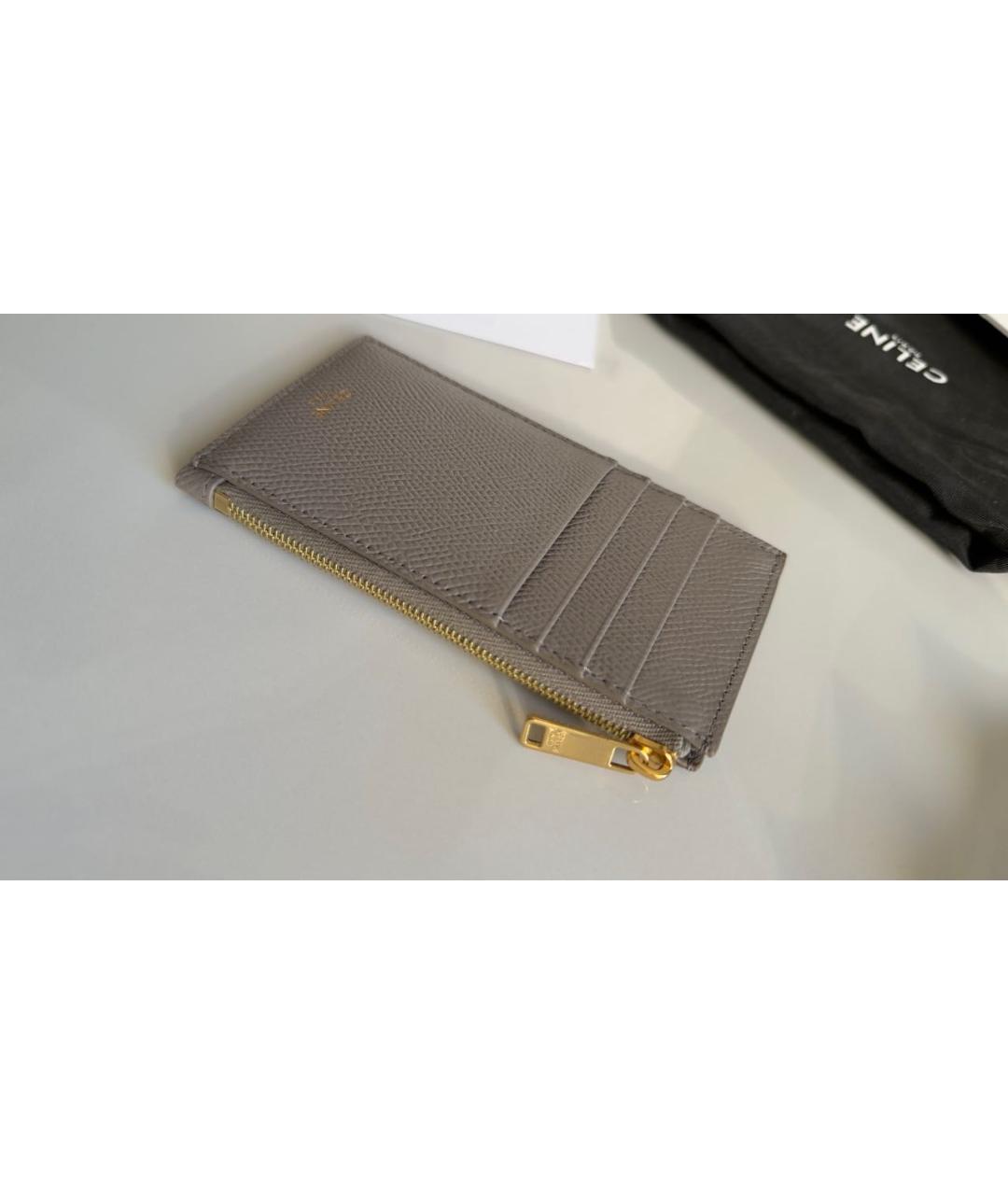 CELINE Серый кожаный кардхолдер, фото 2