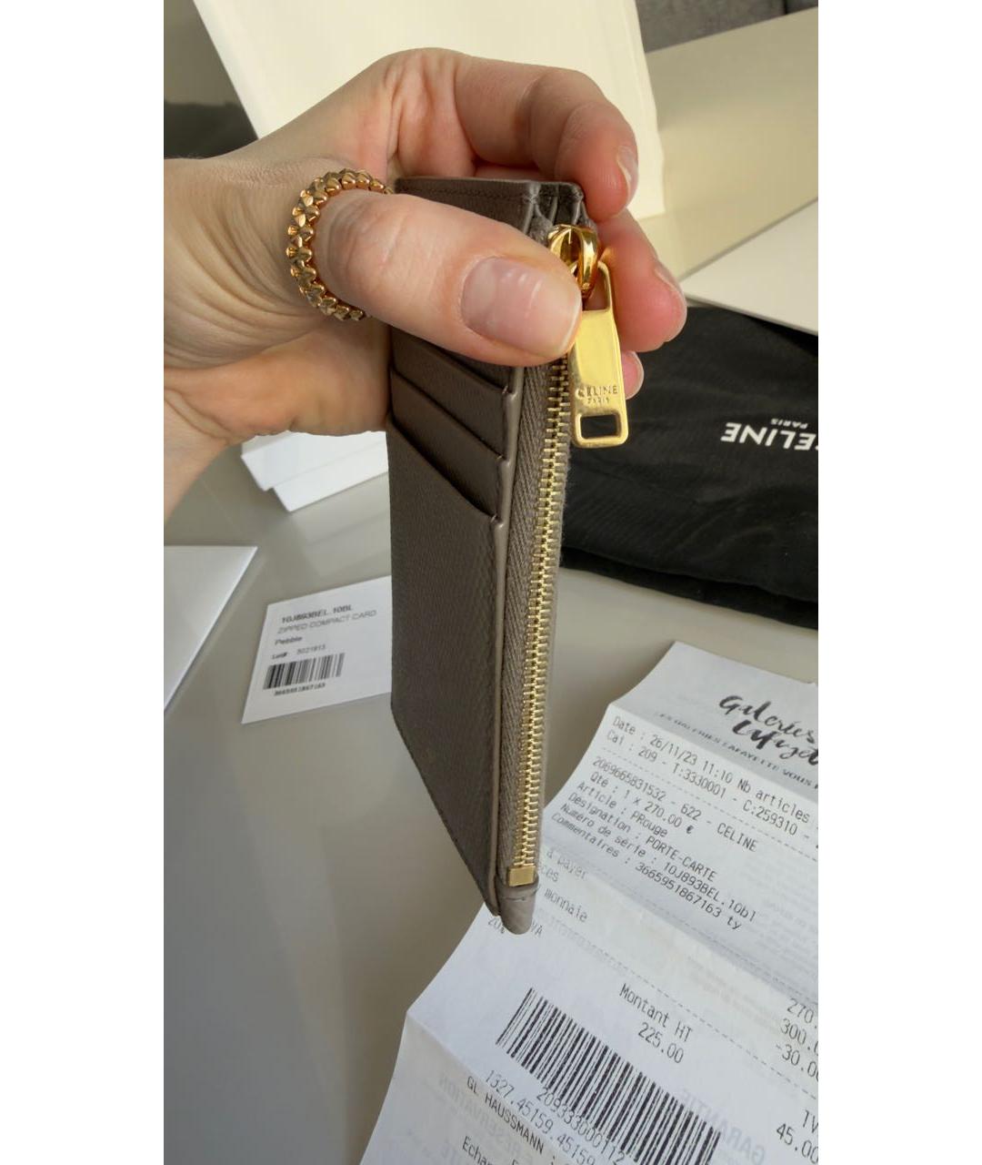 CELINE Серый кожаный кардхолдер, фото 8