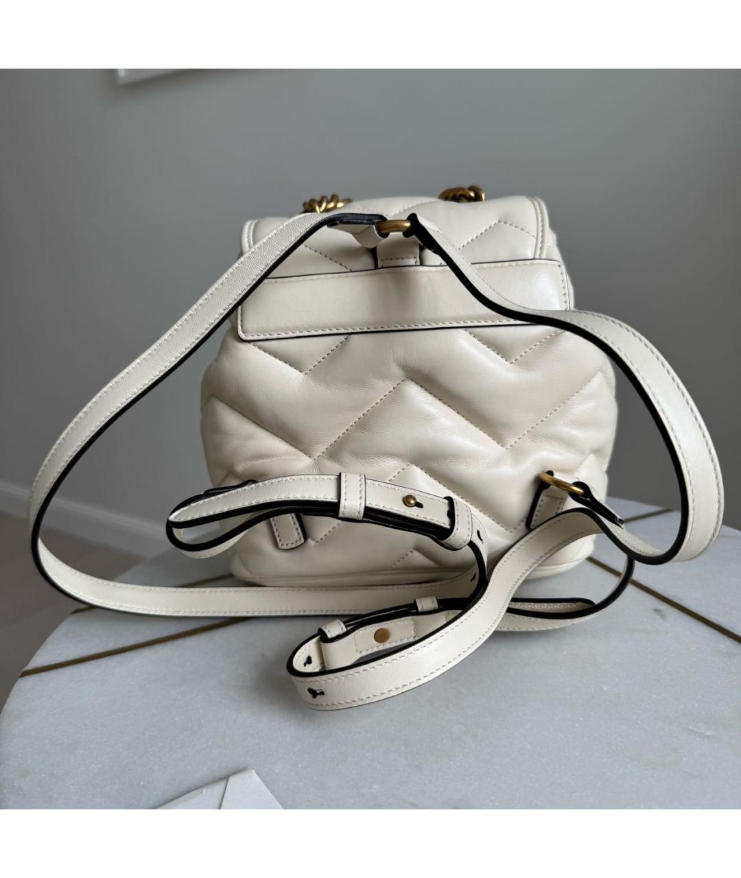 GUCCI Белый кожаный рюкзак, фото 5