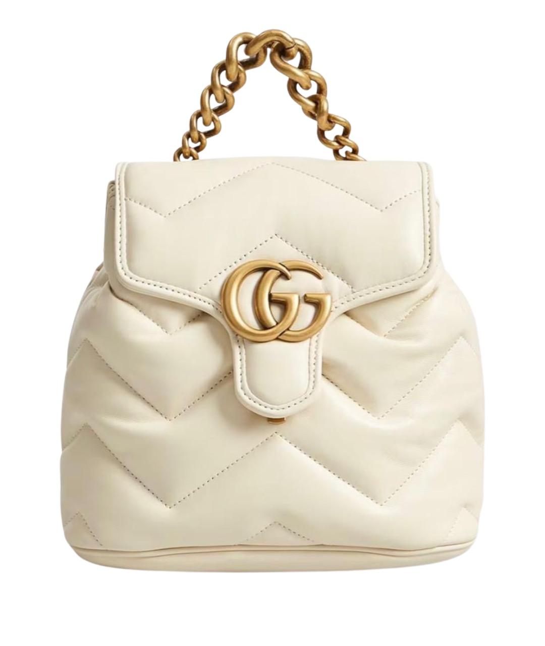 GUCCI Белый кожаный рюкзак, фото 1