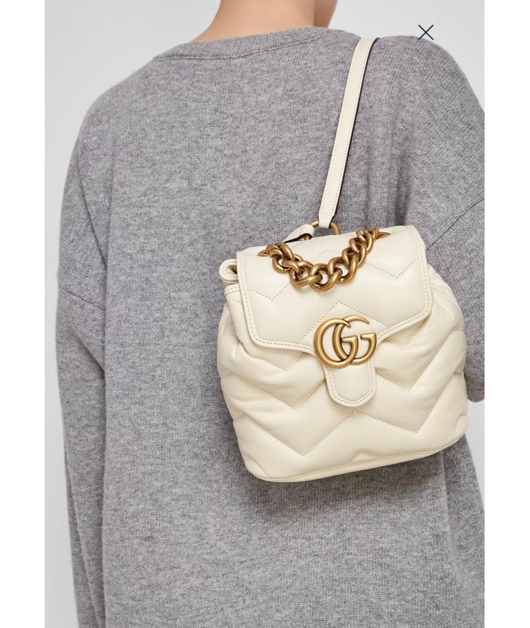 GUCCI Белый кожаный рюкзак, фото 3