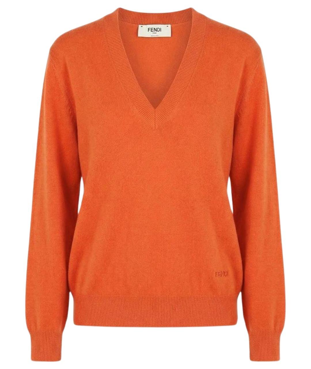 FENDI Оранжевый кашемировый джемпер / свитер, фото 1