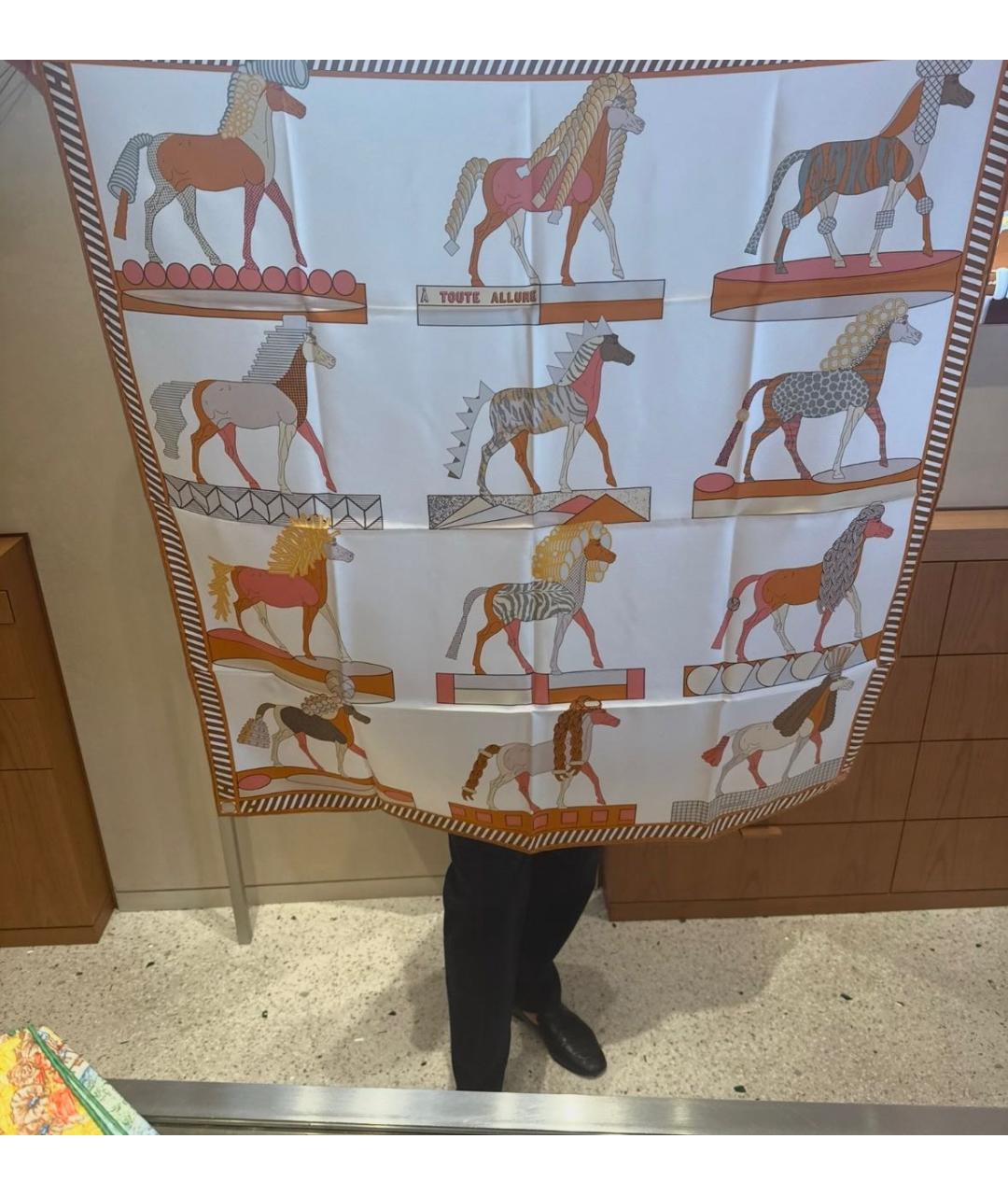 HERMES Мульти шелковый платок, фото 2