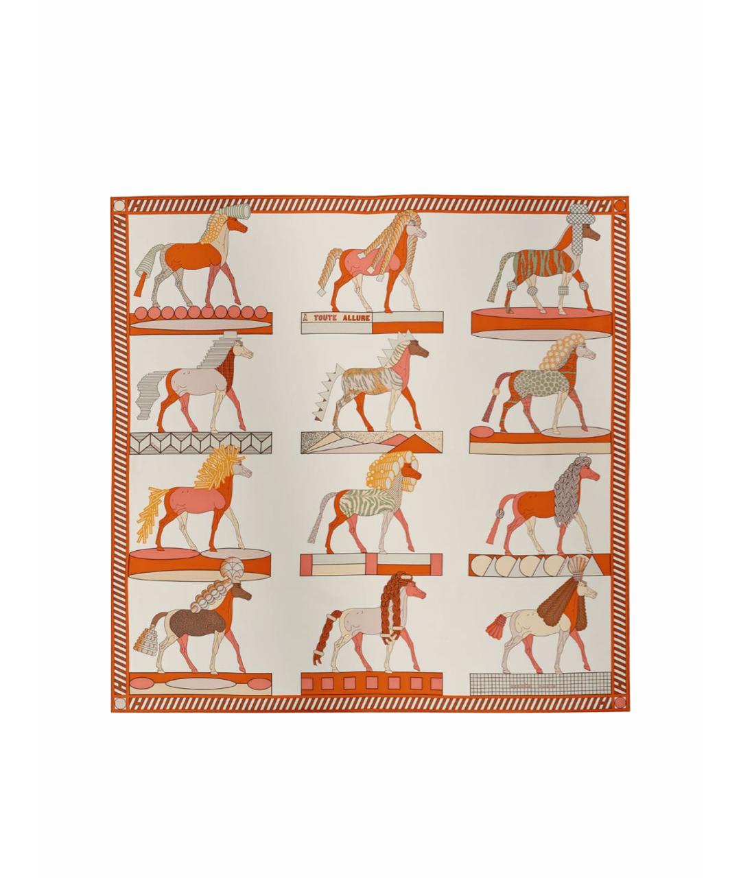 HERMES Мульти шелковый платок, фото 1