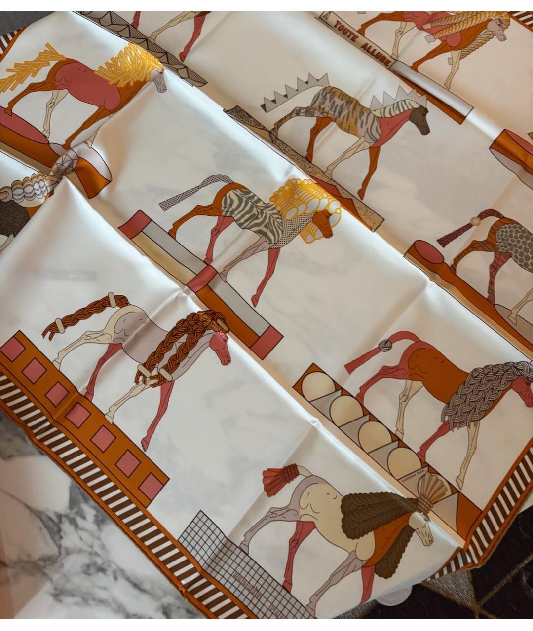 HERMES Мульти шелковый платок, фото 3