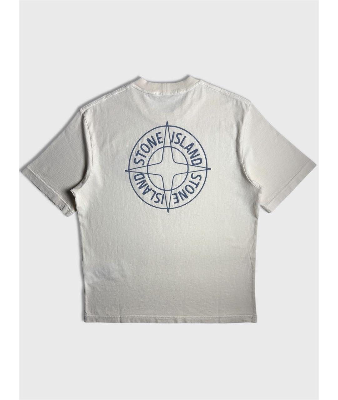 STONE ISLAND Бежевая хлопковая футболка, фото 2