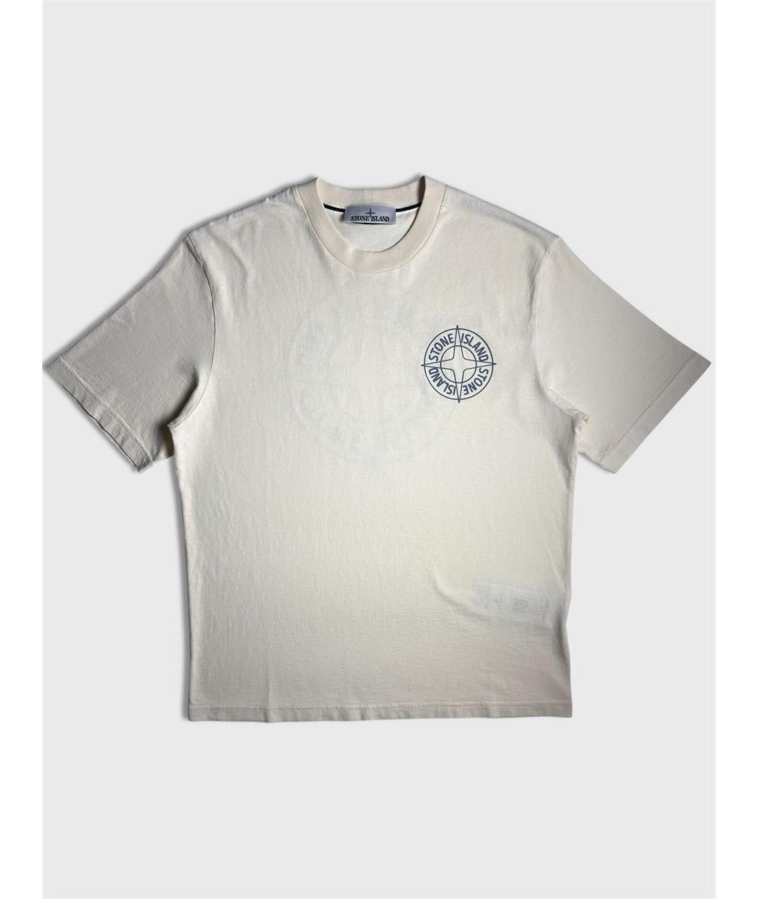 STONE ISLAND Бежевая хлопковая футболка, фото 6