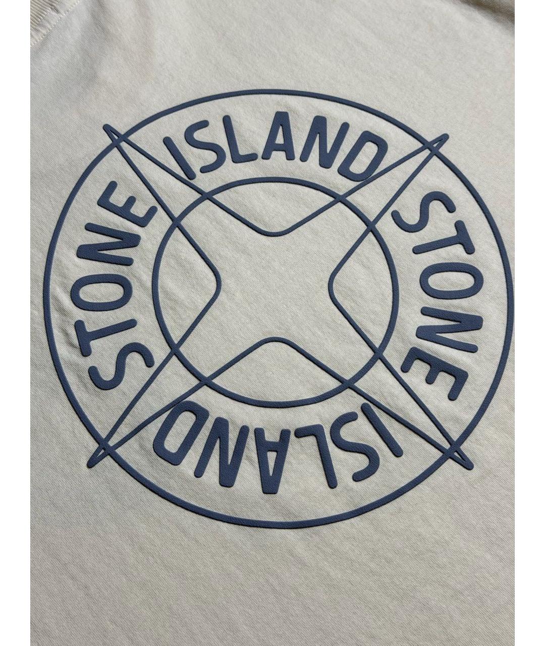 STONE ISLAND Бежевая хлопковая футболка, фото 5