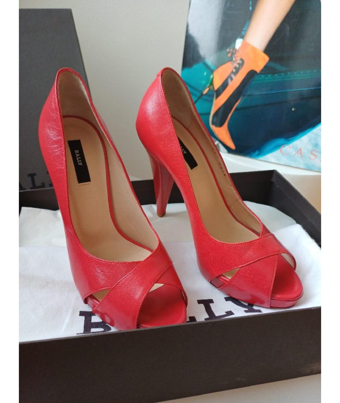BALLY Красные кожаные туфли, фото 4