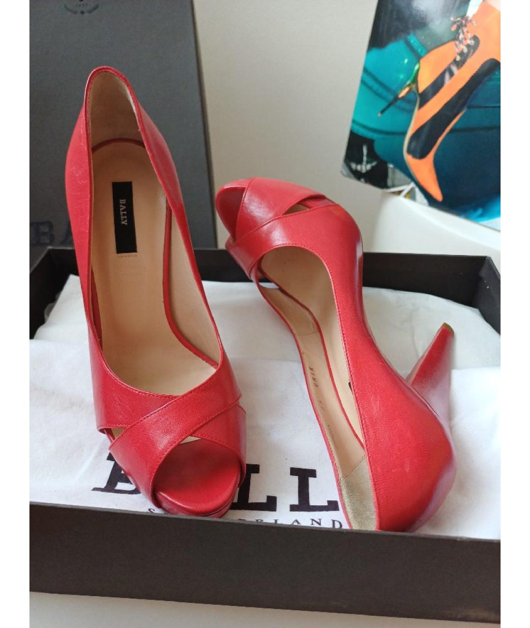 BALLY Красные кожаные туфли, фото 5