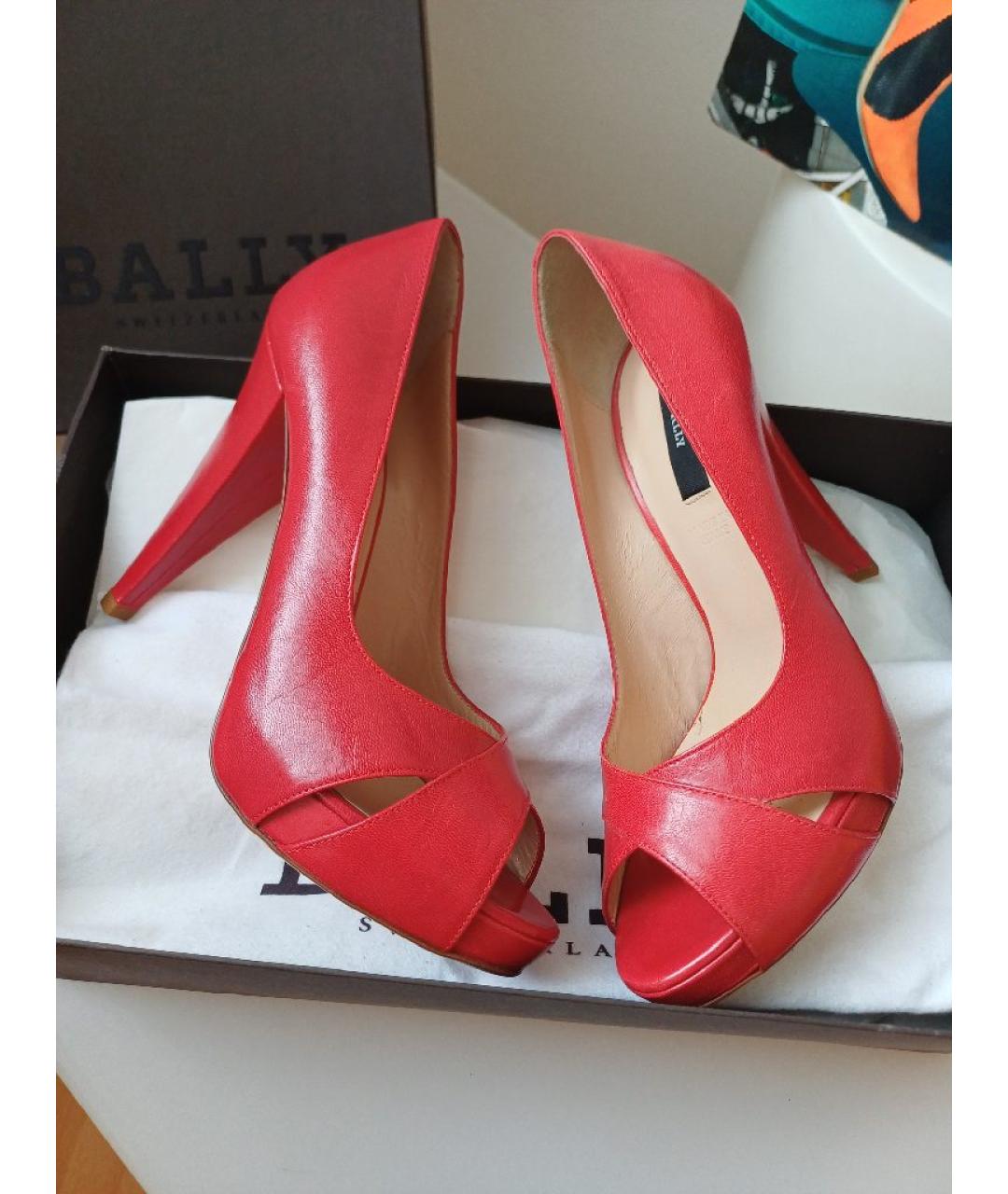 BALLY Красные кожаные туфли, фото 3