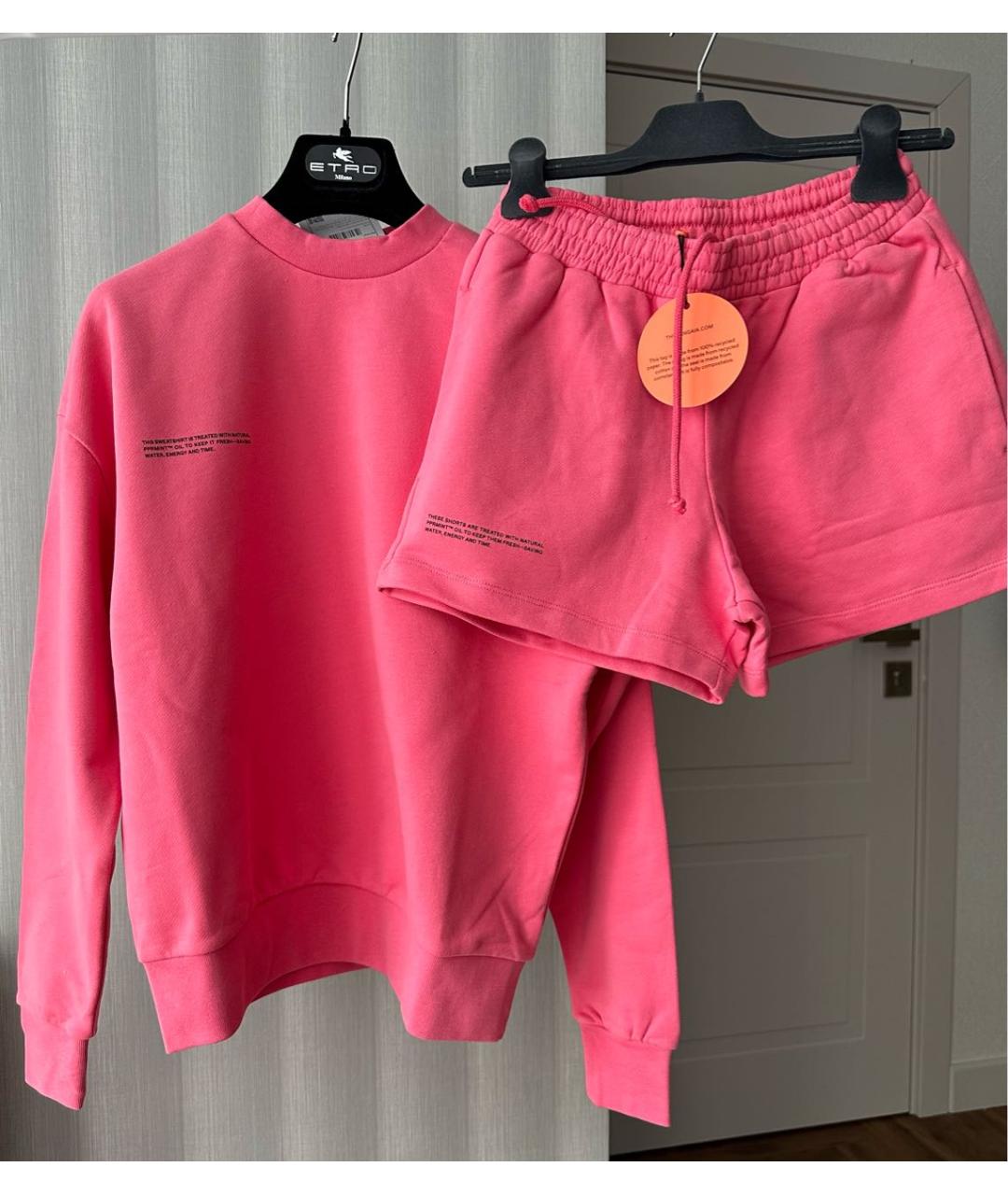 THE PANGAIA Фуксия хлопковый костюм с брюками, фото 5