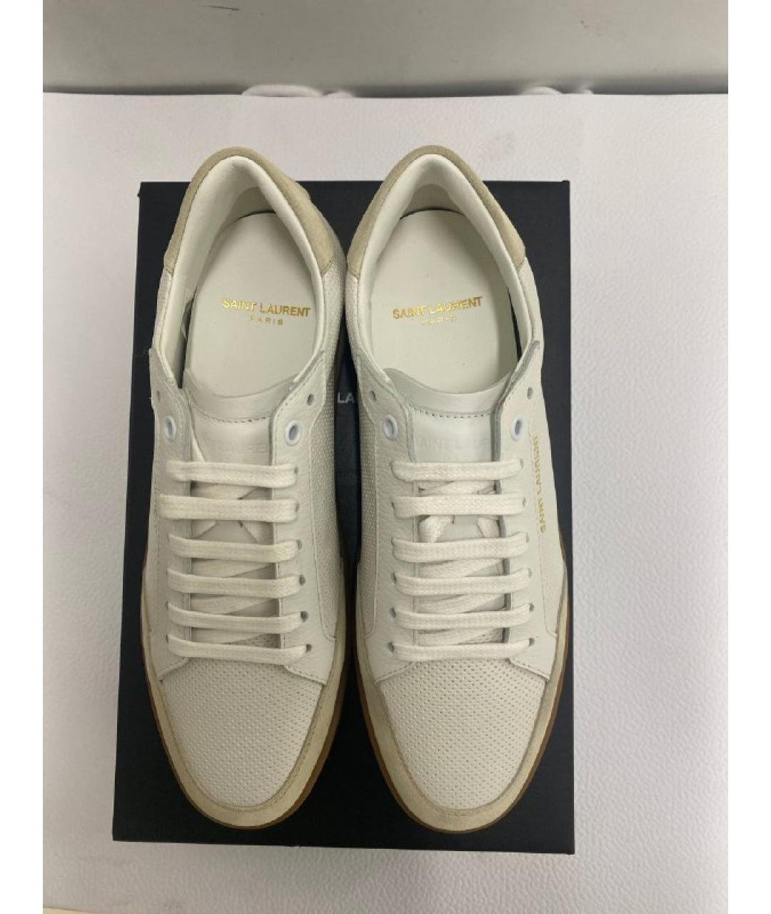 SAINT LAURENT Белые кожаные кеды, фото 2