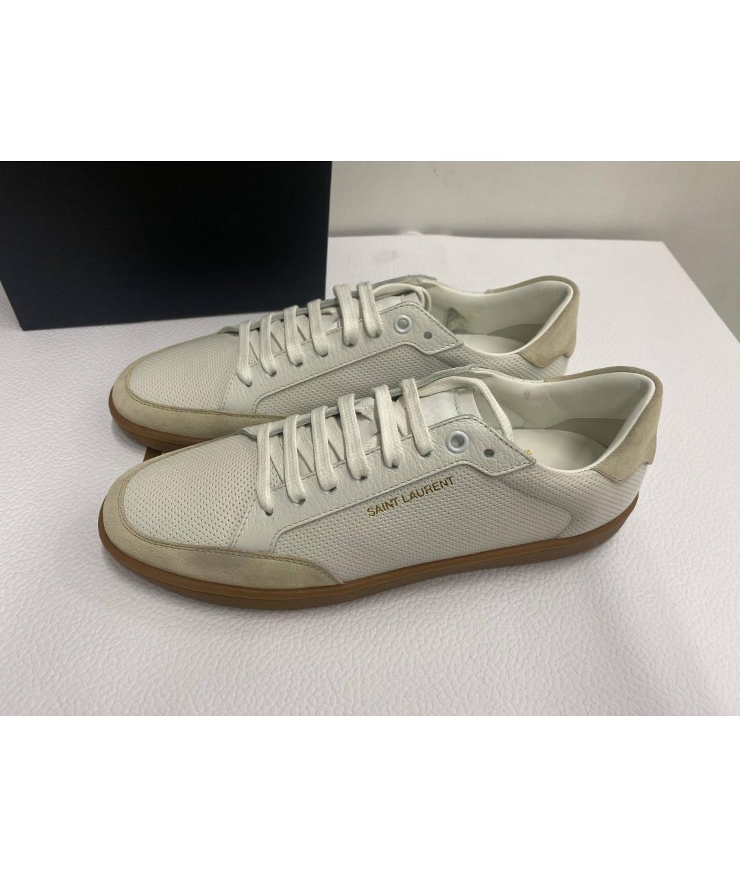 SAINT LAURENT Белые кожаные кеды, фото 4