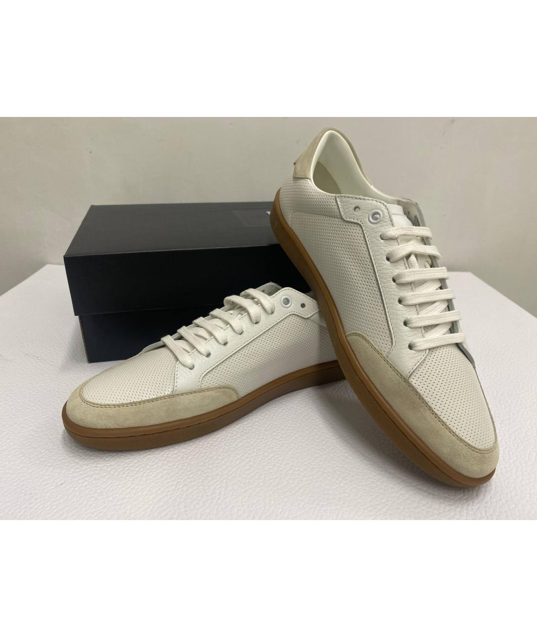 SAINT LAURENT Белые кожаные кеды, фото 3