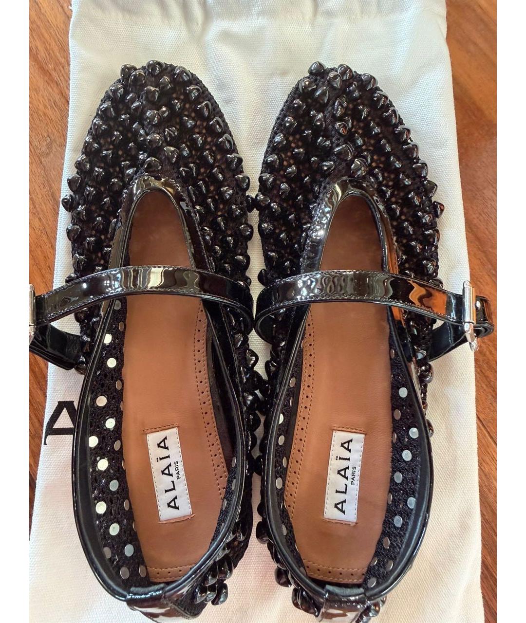 ALAIA Черные кожаные балетки, фото 4