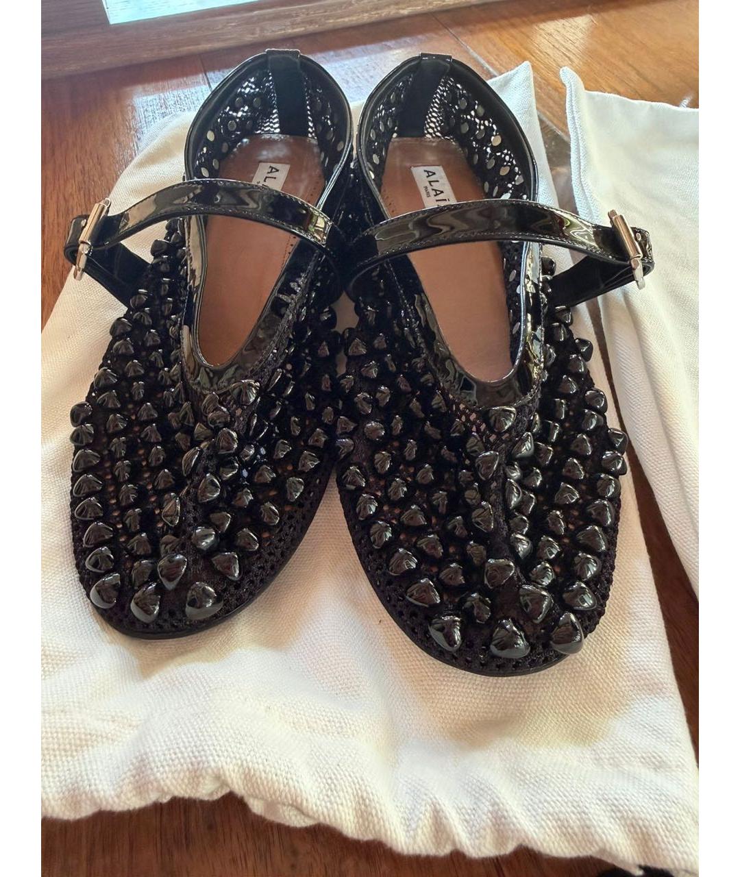 ALAIA Черные кожаные балетки, фото 3