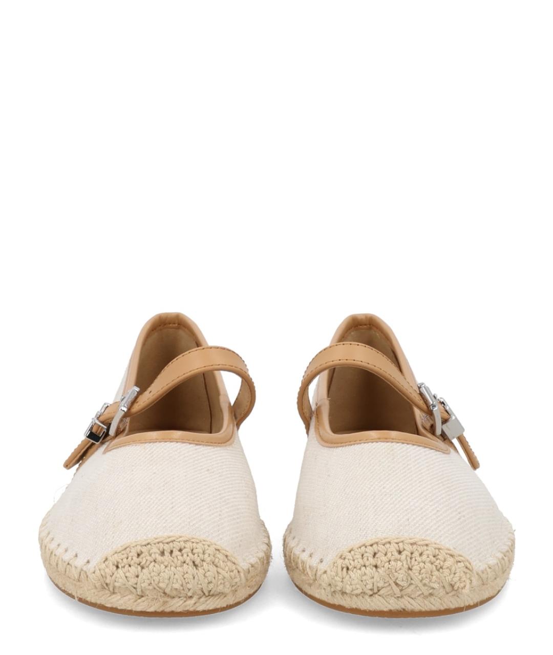 MICHAEL KORS Бежевые текстильные балетки, фото 2