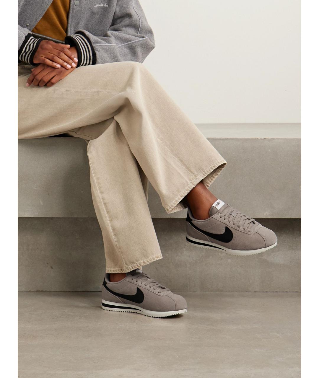 NIKE Бежевые замшевые кроссовки, фото 5