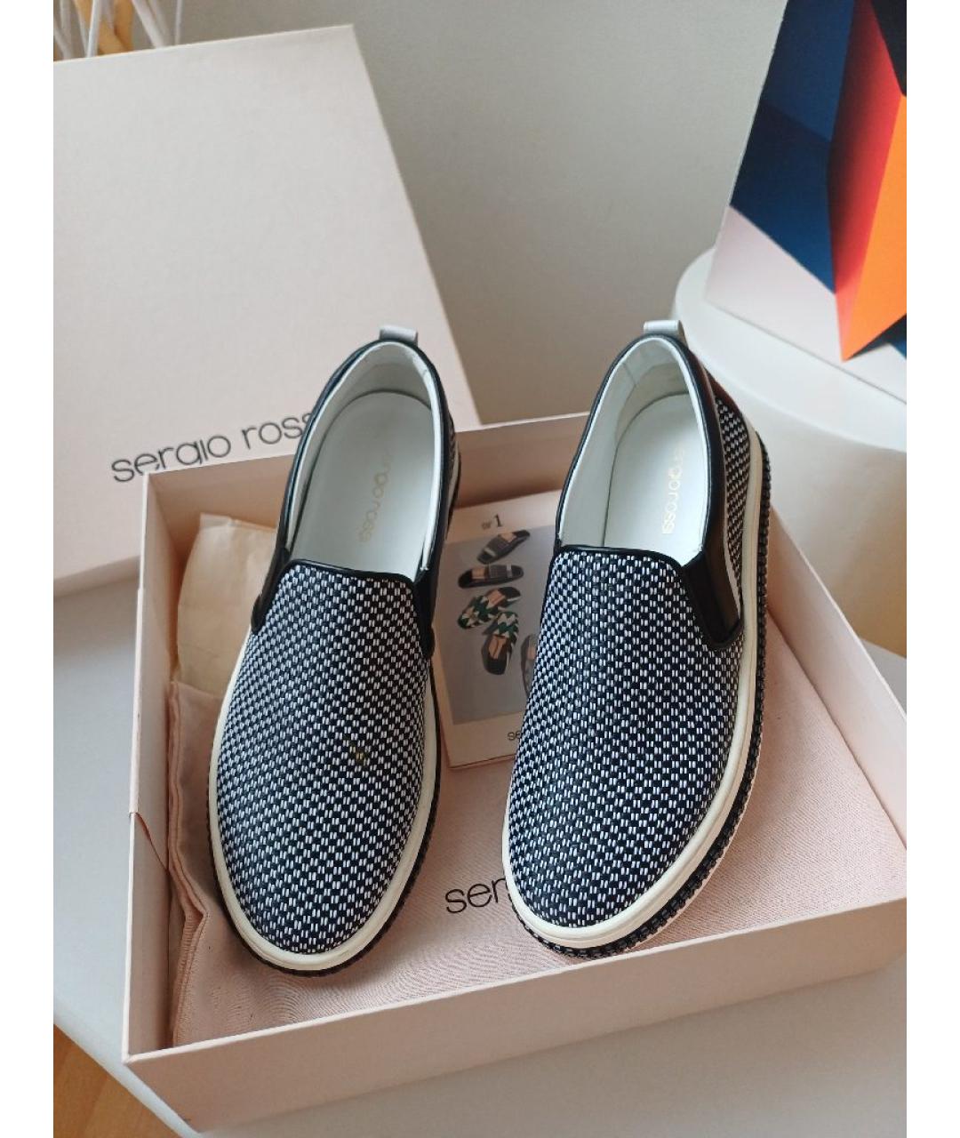 SERGIO ROSSI Мульти текстильные слипоны, фото 2