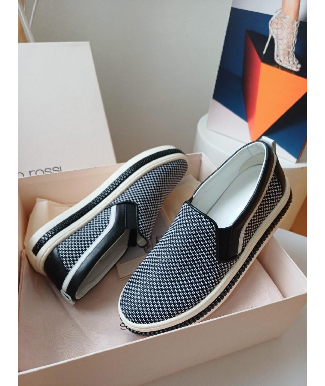 SERGIO ROSSI Мульти текстильные слипоны, фото 4