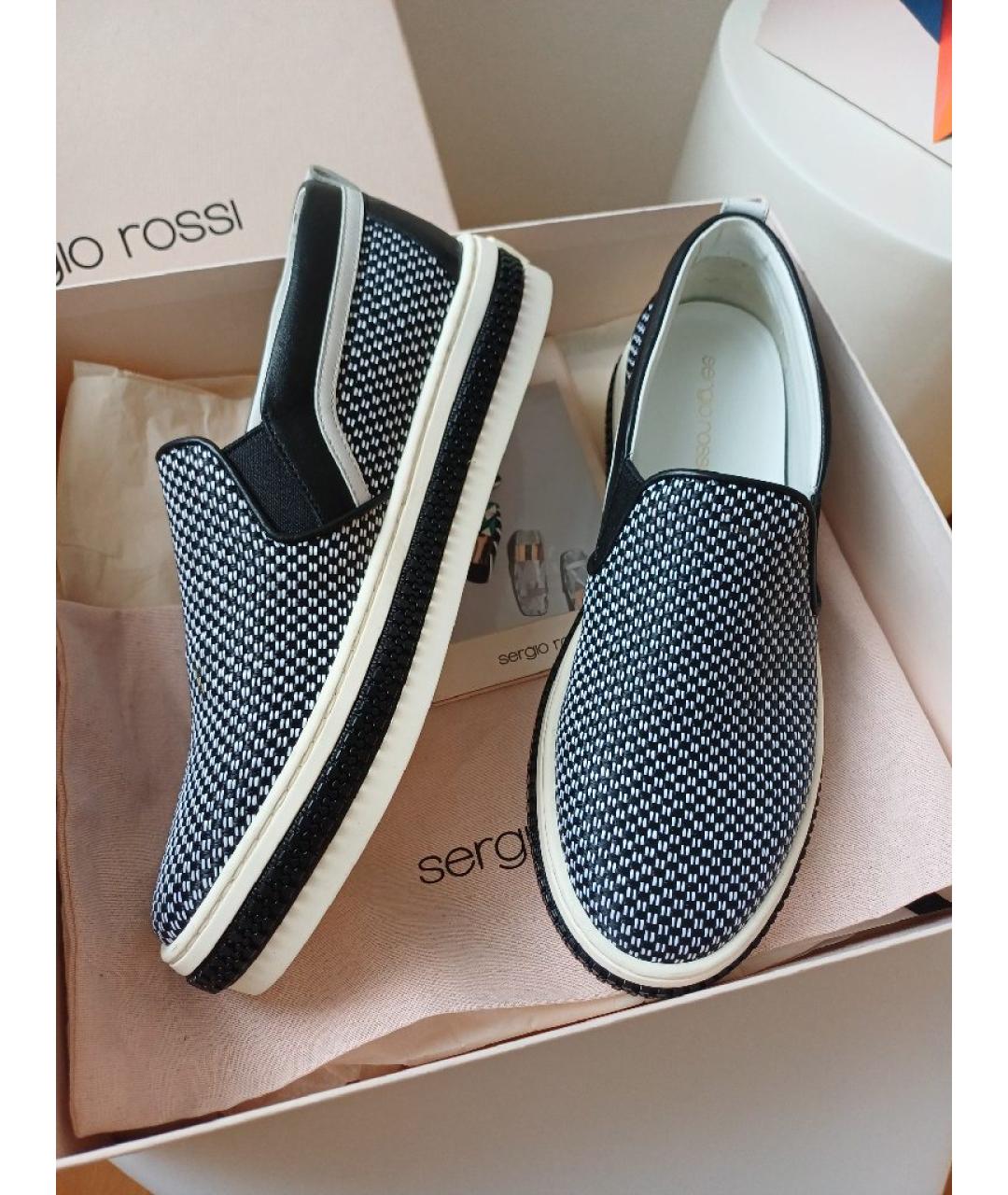 SERGIO ROSSI Мульти текстильные слипоны, фото 5