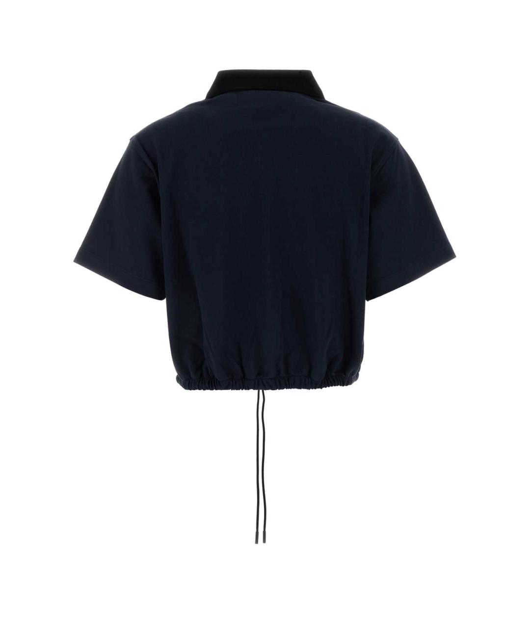 MONCLER Темно-синяя хлопковая футболка, фото 2