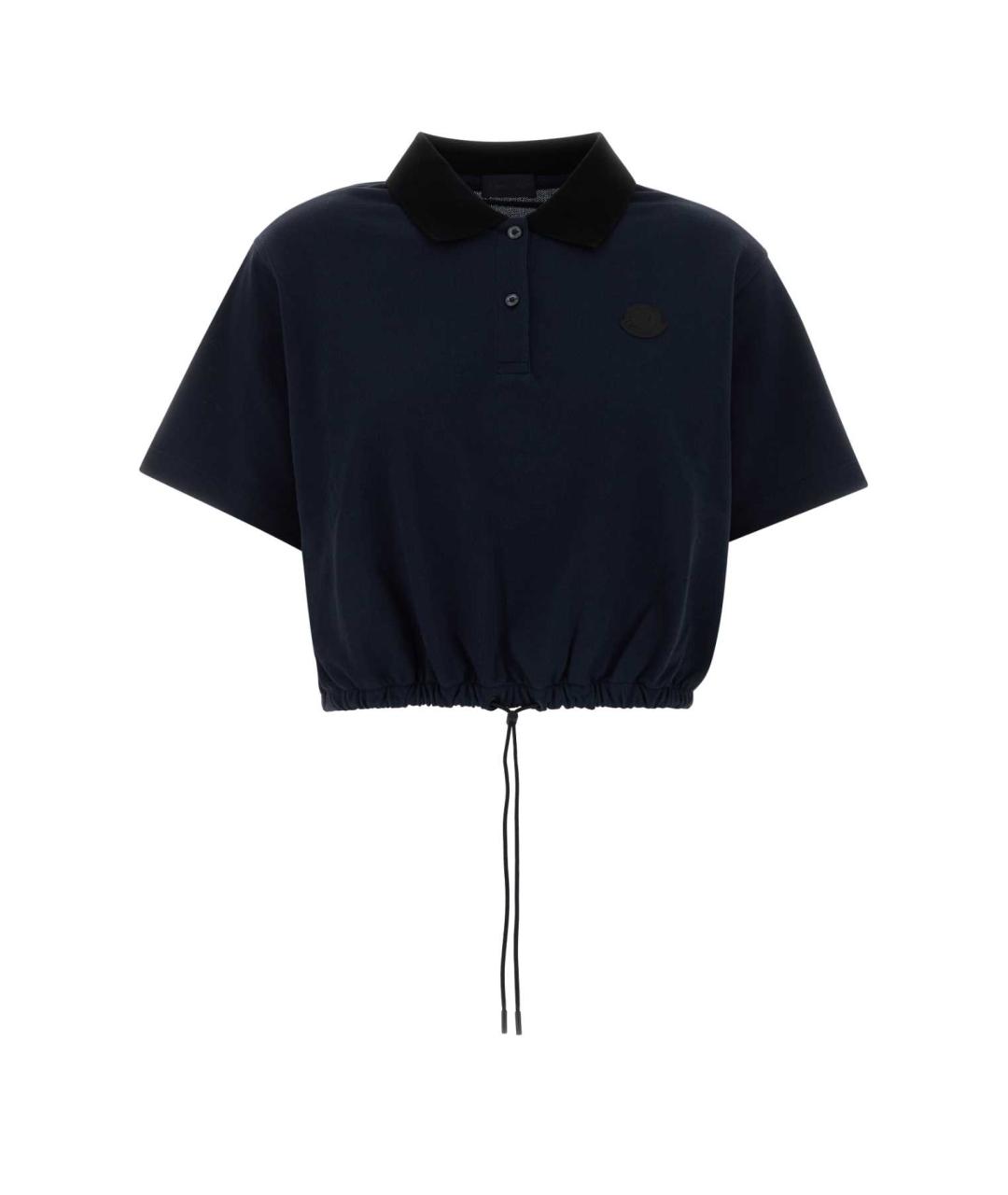 MONCLER Темно-синяя хлопковая футболка, фото 1