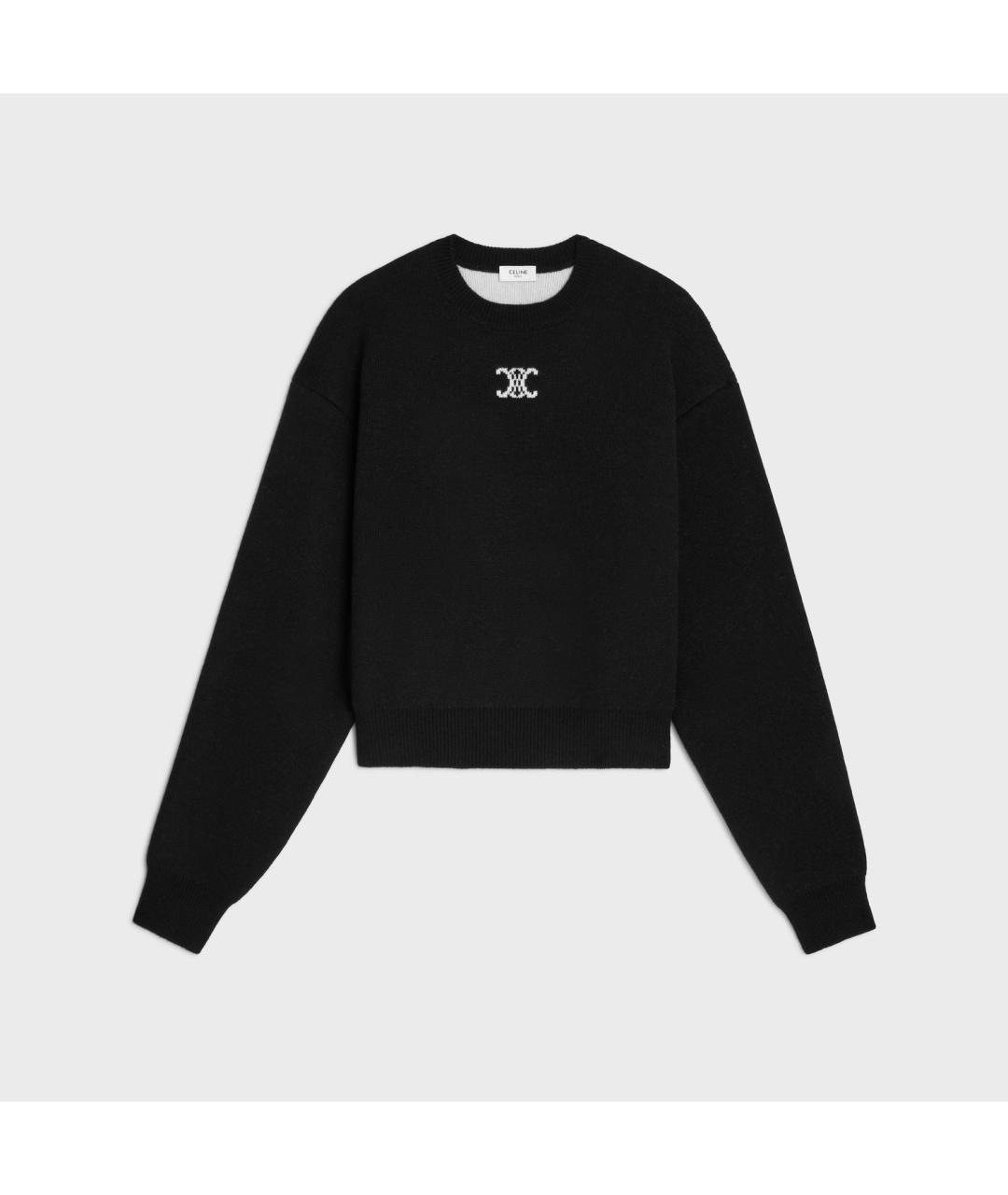 CELINE Черный кашемировый джемпер / свитер, фото 4