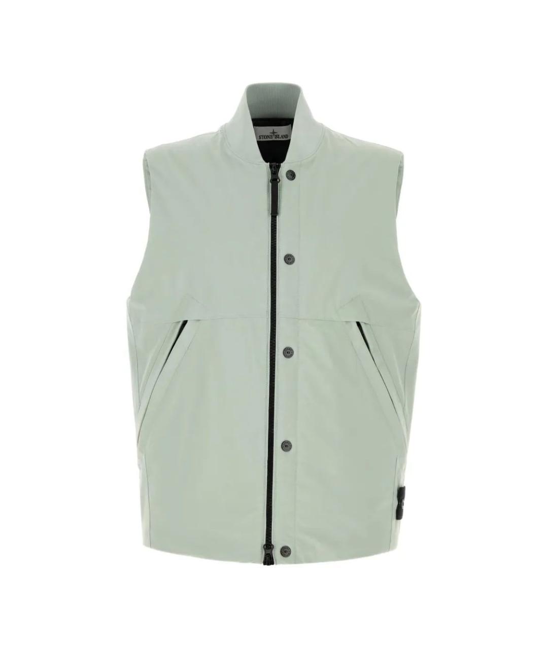 STONE ISLAND Зеленый полиэстеровый жилет, фото 1
