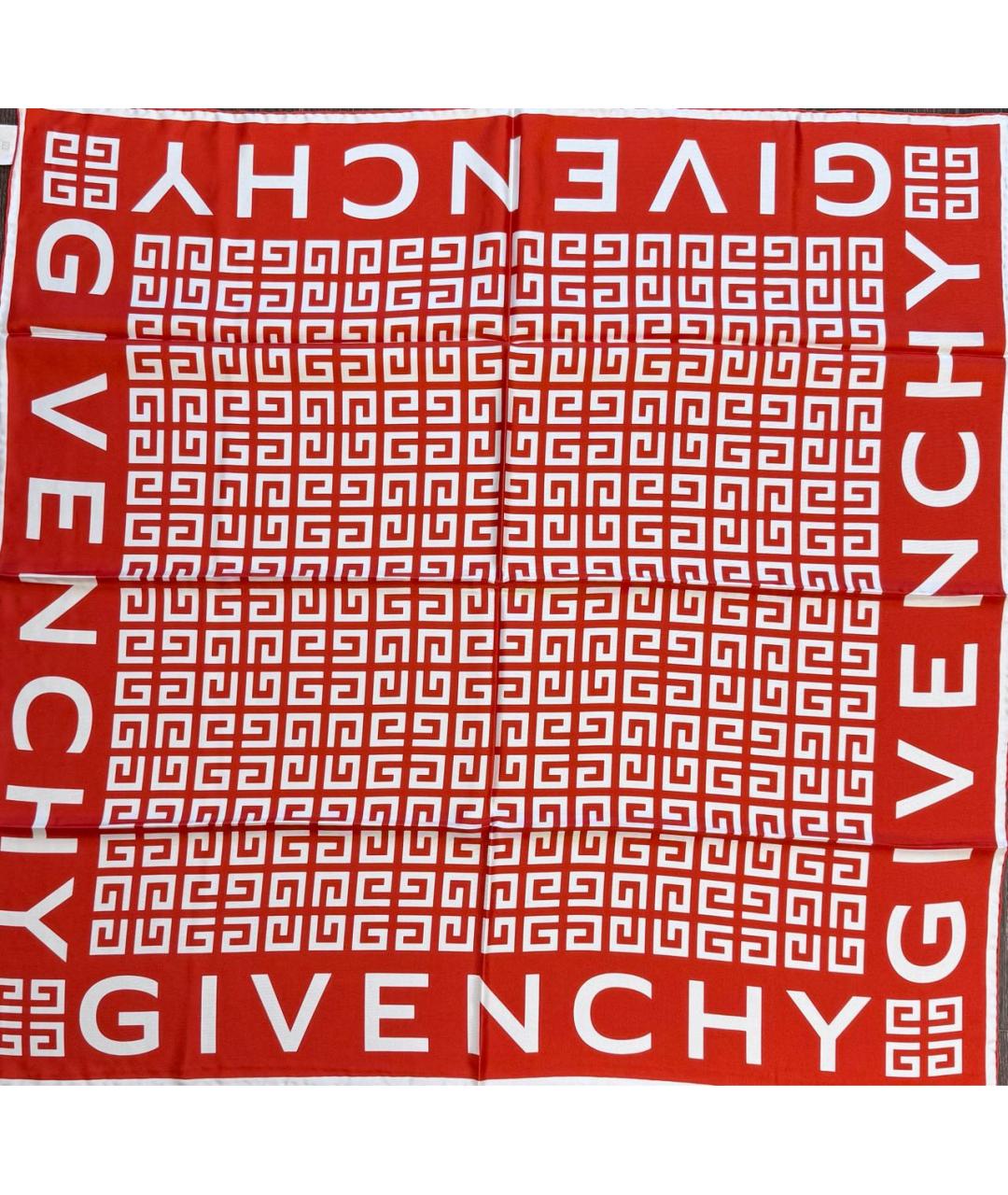 GIVENCHY Красный шелковый платок, фото 7