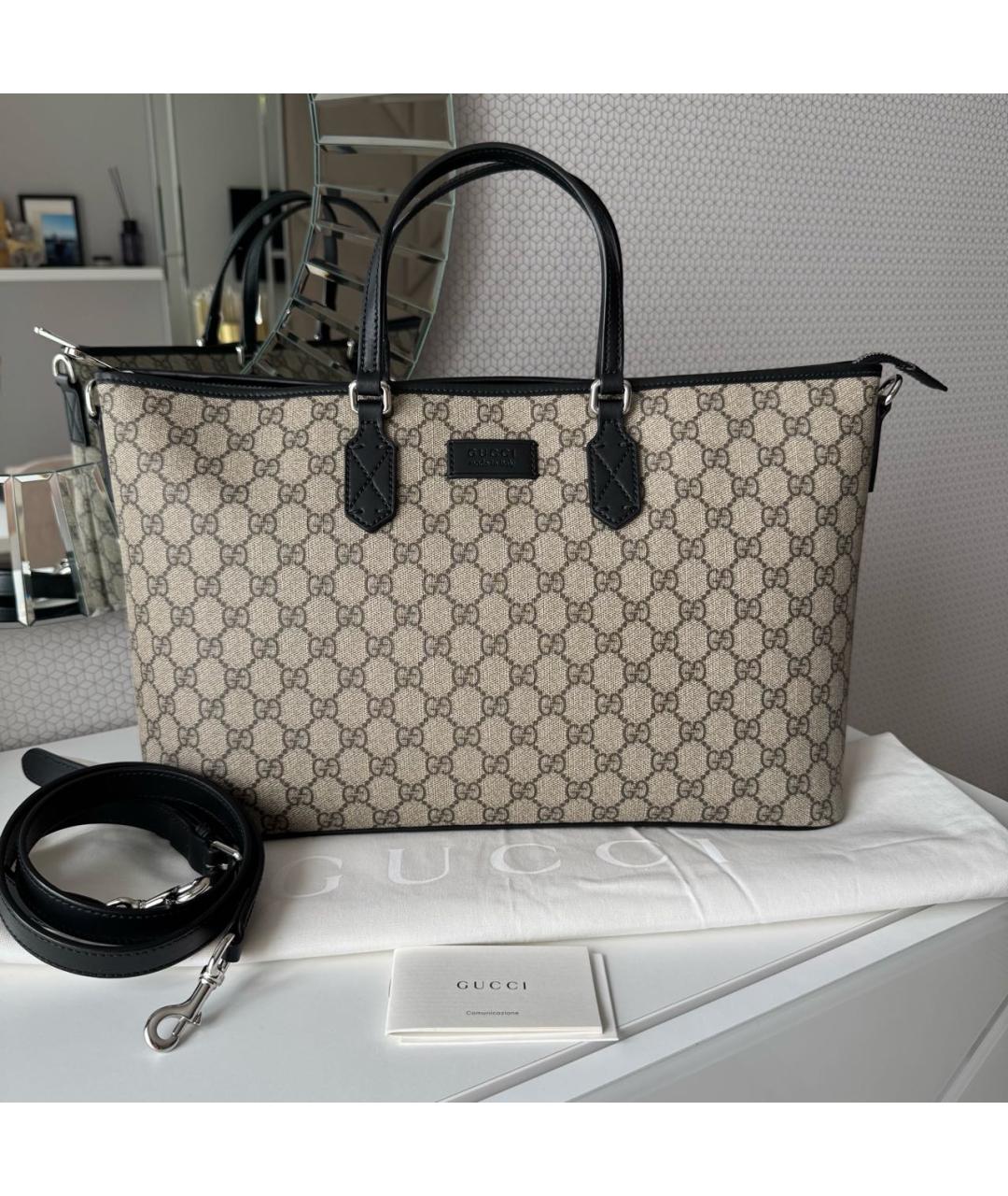 GUCCI Бежевая сумка тоут, фото 9