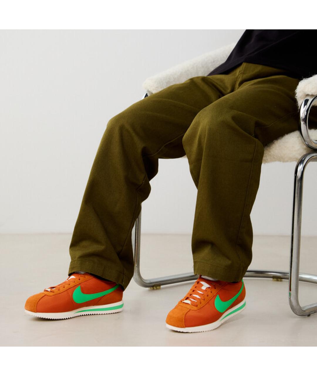 NIKE Оранжевое текстильные низкие кроссовки / кеды, фото 5