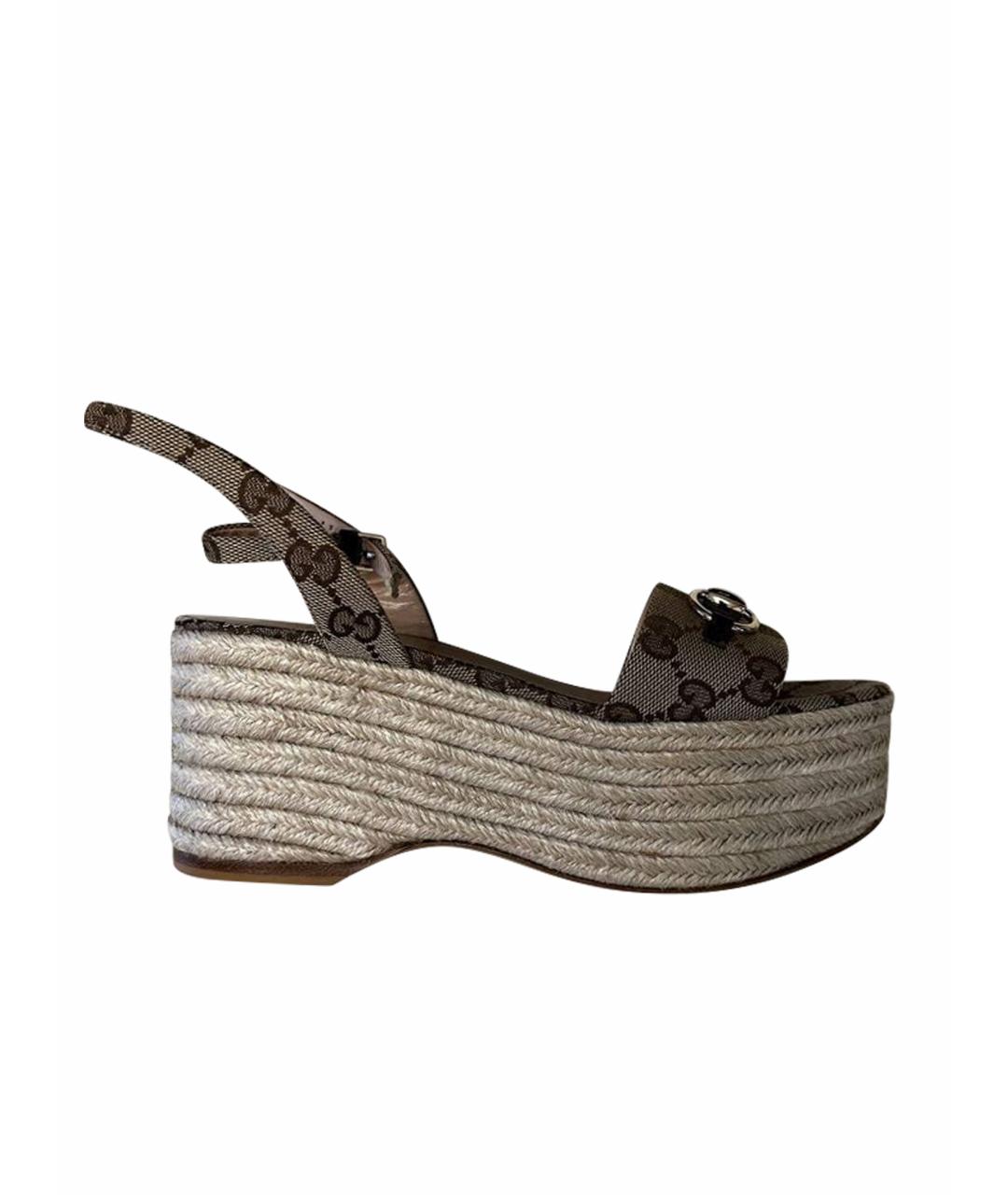 GUCCI Бежевые текстильные эспадрильи, фото 1