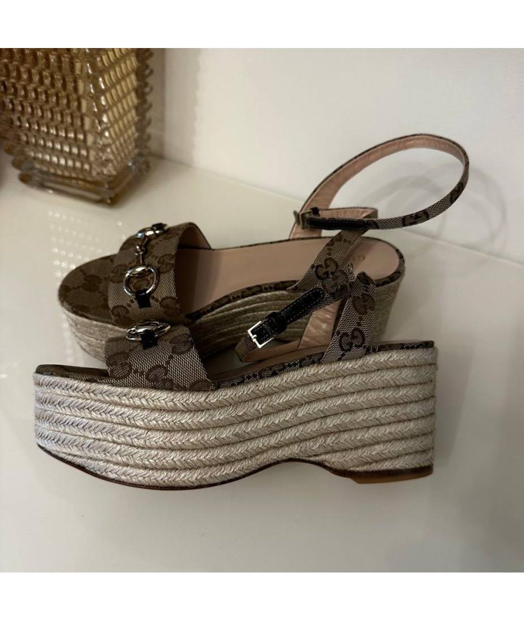 GUCCI Бежевые текстильные эспадрильи, фото 4