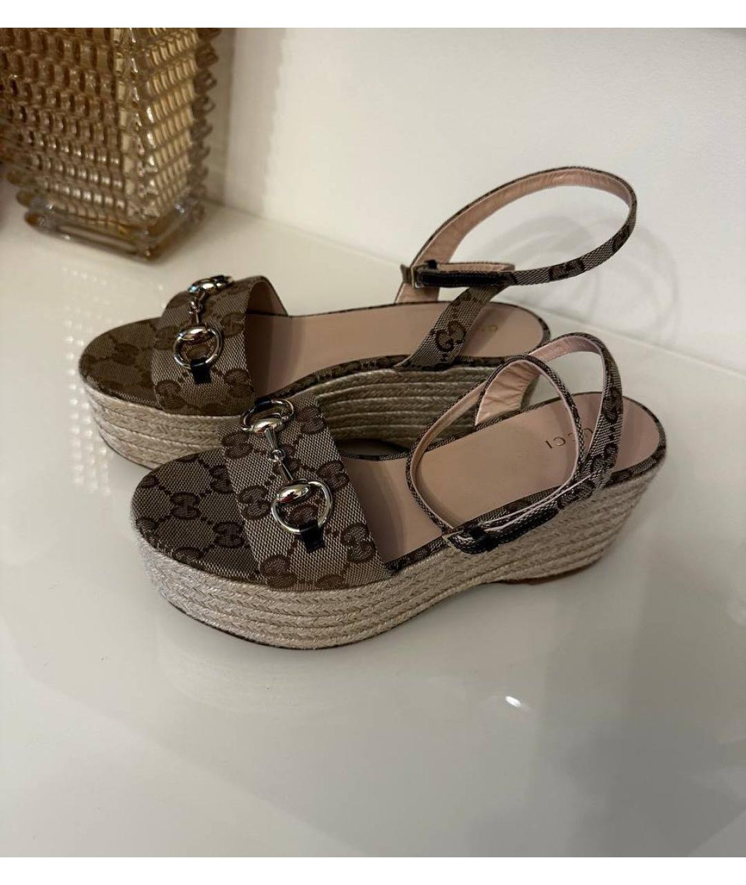 GUCCI Бежевые текстильные эспадрильи, фото 3